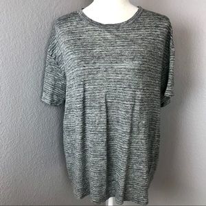 T Alexander Wang Gray 100% Linen Tee Shirt B42
